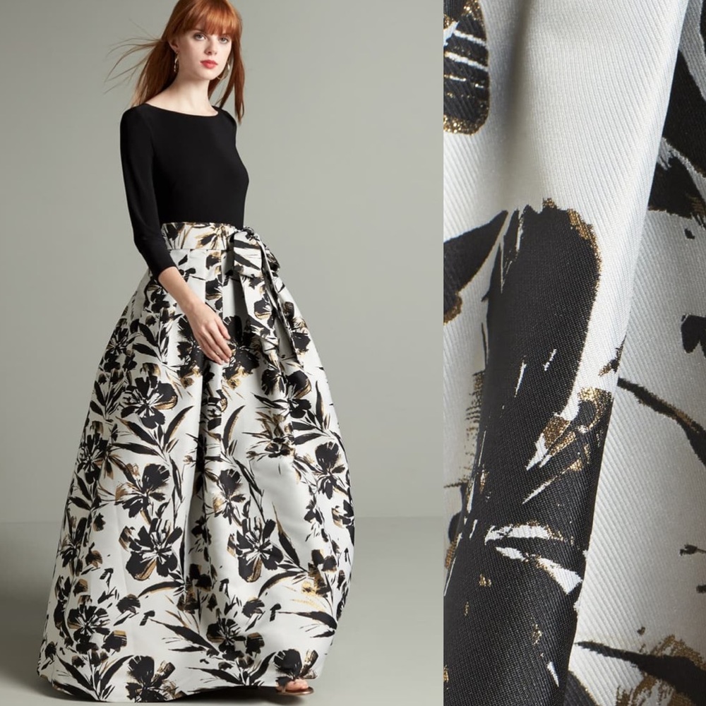 Eliza J Jersey & Metallic Faille Ballgown